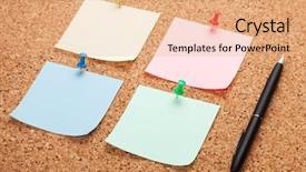  Presentation with cork - Cool new presentation design with blank postit notes on cork backdrop and a coral colored foreground