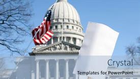  Presentation with protest - Slide deck with blank-protest-sign-and-american background and a light blue colored foreground