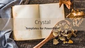  Presentation with recipe book - PPT layouts enhanced with blank-recipe-book-and-sliced background and a soft green colored foreground