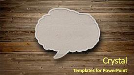  Presentation with thought - Colorful slide set enhanced with blank recycled paper speech bubble backdrop and a tawny brown colored foreground