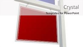  Presentation with estate - Theme with blank red and blue real estate sign isolated on a white background background and a white colored foreground