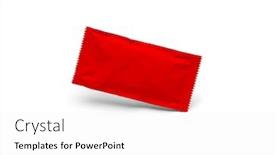  Presentation with floating - Colorful slide deck enhanced with blank-red-condiment-packet-floating backdrop and a white colored foreground