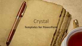  Presentation with bound - PPT theme having blank-retro-leather-bound-journal background and a yellow colored foreground