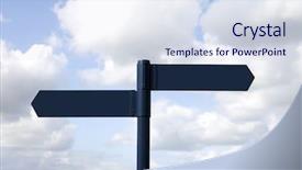  Presentation with blank signs - Amazing slide deck having blank road signs cloudy sky backdrop and a sky blue colored foreground