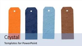  Presentation with blank - Colorful theme enhanced with blank sale tags backdrop and a teal colored foreground