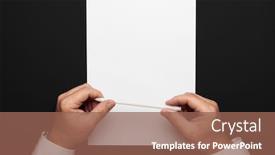  Presentation with white sheet - Amazing PPT theme having blank-sheet-of-paper and a violet colored foreground