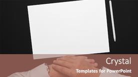 Presentation with white sheet - Beautiful slide set featuring blank-sheet-of-paper backdrop and a coral colored foreground