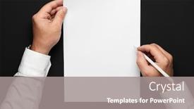  Presentation with white sheet - Presentation design featuring blank-sheet-of-paper background and a gray colored foreground