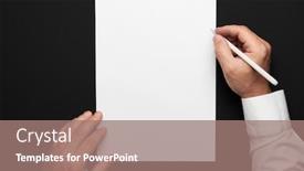  Presentation with white sheet - Beautiful PPT theme featuring blank-sheet-of-paper backdrop and a coral colored foreground