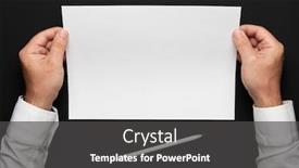  Presentation with white sheet - Slide deck having blank-sheet-of-paper background and a dark gray colored foreground