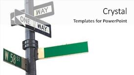  Presentation with new york - Slide set with blank sign on 58th street background and a white colored foreground