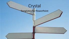  Presentation with post it note - PPT layouts with 4 directions - blank sign post background and a light blue colored foreground