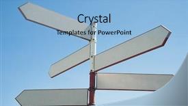  Presentation with post consumer recycling - Colorful PPT theme enhanced with 4 directions - blank sign post backdrop and a light blue colored foreground