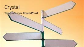  Presentation with blank - Slide deck featuring confusion signpost - blank sign post background and a yellow colored foreground