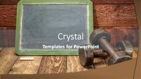  Presentation with rustic blackboard - Colorful slide deck enhanced with blank-slate-blackboard-sign-against backdrop and a gray colored foreground