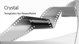  Presentation with film strip - Slide deck consisting of blank slides border - 35mm film strip isolated background and a white colored foreground