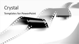  Presentation with film strip - Presentation having shiny yellow leaf gold foil texture background background and a  colored foreground.