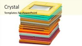  Presentation with photo - Beautiful presentation theme featuring blank slides border - photo frames for slide isolated backdrop and a  colored foreground