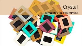  Presentation with metal frames frame and steel - Colorful PPT theme enhanced with blank slides border - photo frames for slide isolated backdrop and a  colored foreground