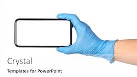  Presentation with blank - Slide set enhanced with blank-smartphone-held-in-hand background and a white colored foreground