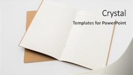  Presentation with paper heart book - Slide deck with blank spiral border - recycled paper book on white background and a  colored foreground