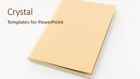  Presentation with book - Beautiful slide deck featuring blank spiral border - recycled paper book on white backdrop and a lemonade colored foreground