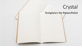  Presentation with paper heart from music book - Beautiful theme featuring blank spiral border - recycled paper book on white backdrop and a white colored foreground