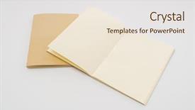  Presentation with book - Slides enhanced with blank spiral border - recycled paper book on white background and a lemonade colored foreground