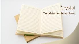  Presentation with paper heart book - Colorful slide set enhanced with blank spiral border - recycled paper book on white backdrop and a cream colored foreground