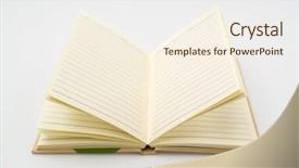  Presentation with book - Cool new PPT theme with blank spiral border - recycled paper book on white backdrop and a cream colored foreground