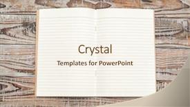  Presentation with wood - Beautiful theme featuring blank spiral border - recycled paper book on wood backdrop and a  colored foreground