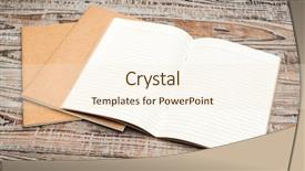  Presentation with wood - Amazing PPT theme having blank spiral border - recycled paper book on wood backdrop and a  colored foreground