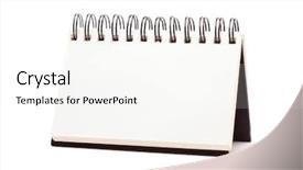  Presentation with spiral binding - Slides having blank spiral note pad standing background and a white colored foreground