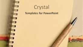  Presentation with spiral notebook - Slides having blank-spiral-notebook-against-abstract and a blonde colored foreground