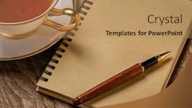  Presentation with spiral notebook - Amazing PPT theme having blank-spiral-notebook backdrop and a coral colored foreground