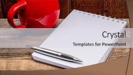  Presentation with rustic herbs on wood - Beautiful slides featuring blank spiral sketchbook against agains backdrop and a sky blue colored foreground