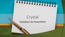  Presentation with white blank notebook silver - Slides with blank-spiral-sketchbook-with-white background and a light gray colored foreground