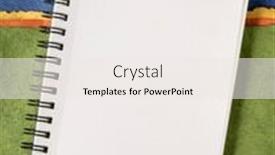  Presentation with white blank notebook silver - Presentation featuring blank-spiral-sketchbook-with-white background and a sky blue colored foreground