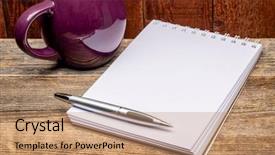  Presentation with wood rustic - Theme featuring blank spiral sketchbook background and a coral colored foreground