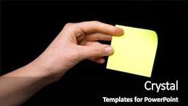  Presentation with stuck - Audience pleasing presentation consisting of yellow list templates - blank sticky note stuck backdrop and a black colored foreground