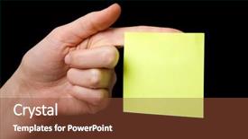  Presentation with stuck - Beautiful slides featuring yellow list templates - blank sticky note stuck backdrop and a tawny brown colored foreground