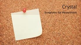  Presentation with pinboard - Presentation design enhanced with pinboard - blank sticky paper on cork background and a coral colored foreground