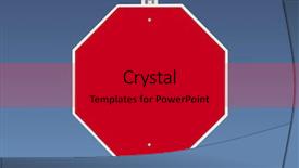  Presentation with stop - Presentation theme enhanced with blank stop sign background and a dark gray colored foreground