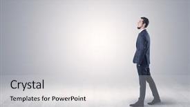  Presentation with successful - Cool new presentation theme with blank street direction - successful businessman walking in front backdrop and a  colored foreground