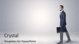  Presentation with peter walking on water - Presentation design consisting of blank street direction - successful businessman walking in front background and a light gray colored foreground