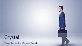  Presentation with successful - Colorful presentation theme enhanced with blank street direction - successful businessman walking in front backdrop and a sky blue colored foreground