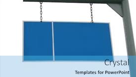  Presentation with blank - Audience pleasing theme consisting of blank-street-sign-on-white backdrop and a teal colored foreground