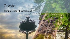  Presentation with eiffel tower - Beautiful slide deck featuring blank street sign backdrop and a light blue colored foreground