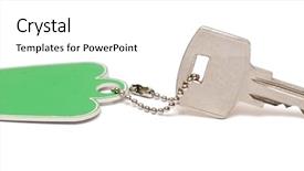  Presentation with lock out tag out key - PPT theme featuring blank tag and a key background and a white colored foreground
