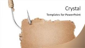  Presentation with fishing - Presentation featuring blank torn cardboard on fishing background and a white colored foreground